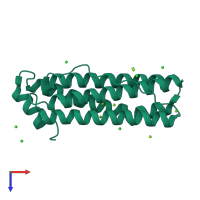 PDB entry 3se1 coloured by chain, top view.