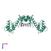 Calmodulin-1 in PDB entry 3sjq, assembly 1, top view.