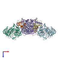 PDB entry 3sle coloured by chain, top view.