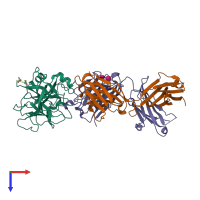 PDB entry 3so3 coloured by chain, top view.