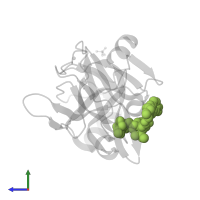 (1aR,5S,8S,10R,22aR)-5-tert-butyl-N-{(1R,2S)-1-[(cyclopropylsulfonyl)carbamoyl]-2-ethenylcyclopropyl}-14-methoxy-3,6-di oxo-1,1a,3,4,5,6,9,10,18,19,20,21,22,22a-tetradecahydro-8H-7,10-methanocyclopropa[18,19][1,10,3,6]dioxadiazacyclononadec ino[11,12-b]quinoxaline-8-carboxamide in PDB entry 3sud, assembly 1, side view.