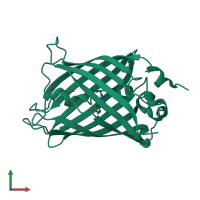 PDB entry 3sve coloured by chain, front view.