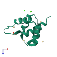 PDB entry 3swb coloured by chain, top view.