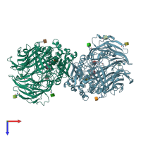 PDB entry 3sx4 coloured by chain, top view.