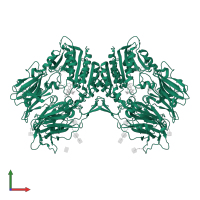 Dipeptidyl peptidase 4 in PDB entry 3sx4, assembly 1, front view.