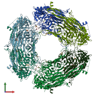 PDB entry 3sxx coloured by chain, front view.