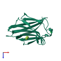 Monomeric assembly 1 of PDB entry 3t1l coloured by chemically distinct molecules, top view.