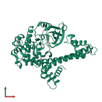 PDB entry 3t3v coloured by chain, front view.