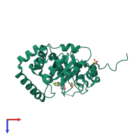 PDB entry 3t40 coloured by chain, top view.
