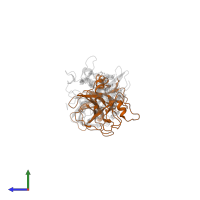 Factor VII heavy chain in PDB entry 3th2, assembly 1, side view.