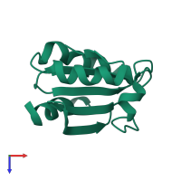 Thioredoxin in PDB entry 3trx, assembly 1, top view.