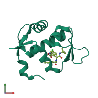 PDB entry 3tu1 coloured by chain, front view.