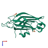 PDB entry 3twy coloured by chain, top view.