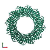Terminase DNA packaging enzyme small subunit in PDB entry 3txs, assembly 1, front view.