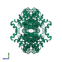 3-oxoacyl-[acyl-carrier-protein] reductase FabG in PDB entry 3u09, assembly 1, side view.