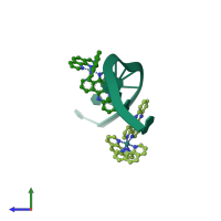 PDB entry 3u38 coloured by chain, side view.