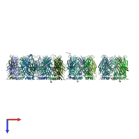 PDB entry 3u8k coloured by chain, top view.