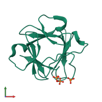 Monomeric assembly 1 of PDB entry 3ud7 coloured by chemically distinct molecules, front view.