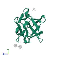 Fibroblast growth factor 1 in PDB entry 3ud7, assembly 2, side view.