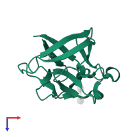 Fibroblast growth factor 1 in PDB entry 3ud7, assembly 2, top view.