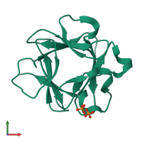 Monomeric assembly 1 of PDB entry 3ud9 coloured by chemically distinct molecules, front view.