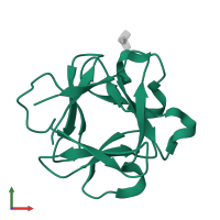 Fibroblast growth factor 1 in PDB entry 3ud9, assembly 2, front view.