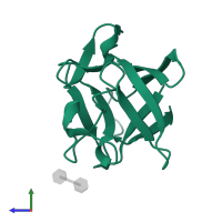 Fibroblast growth factor 1 in PDB entry 3uda, assembly 2, side view.