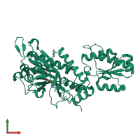 PDB entry 3uh0 coloured by chain, front view.