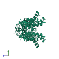 (S)-2-haloacid dehalogenase in PDB entry 3umb, assembly 1, side view.