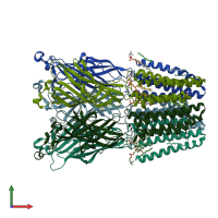 PDB entry 3uu8 coloured by chain, front view.