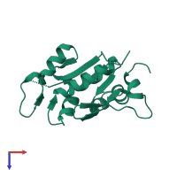 Endoribonuclease ZC3H12A in PDB entry 3v34, assembly 1, top view.