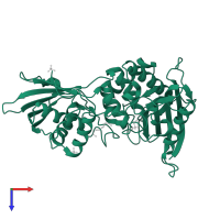 D-alanyl-D-alanine carboxypeptidase in PDB entry 3v39, assembly 1, top view.