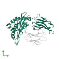 HLA class I histocompatibility antigen, B alpha chain in PDB entry 3vfw, assembly 1, front view.