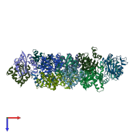 PDB entry 3vgv coloured by chain, top view.