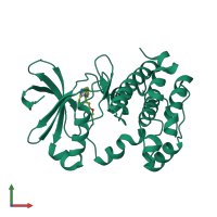 PDB entry 3w10 coloured by chain, front view.