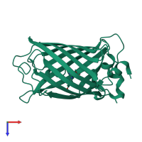 PDB entry 3w1c coloured by chain, top view.