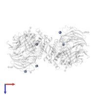 2-acetamido-2-deoxy-beta-D-glucopyranose in PDB entry 3w2t, assembly 1, top view.