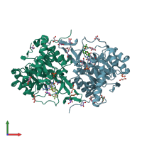 PDB entry 3w7q coloured by chain, front view.