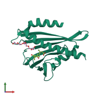 Monomeric assembly 1 of PDB entry 3w9r coloured by chemically distinct molecules, front view.