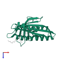 Abscisic acid receptor PYL9 in PDB entry 3w9r, assembly 1, top view.