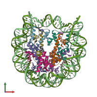 PDB entry 3waa coloured by chain, front view.