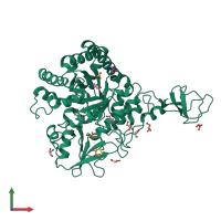 PDB entry 3wd2 coloured by chain, front view.