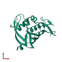 PDB entry 3wi0 coloured by chain, front view.
