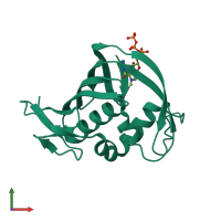 PDB entry 3wi1 coloured by chain, front view.
