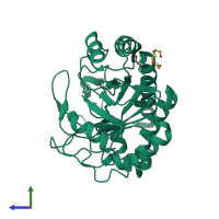 PDB entry 3wjs coloured by chain, side view.