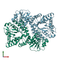 PDB entry 3wo8 coloured by chain, front view.