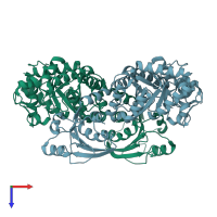 PDB entry 3wo8 coloured by chain, top view.