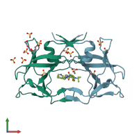 PDB entry 3wsj coloured by chain, front view.