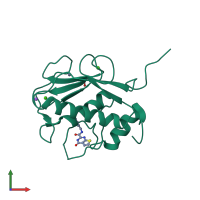 Monomeric assembly 1 of PDB entry 3wv3 coloured by chemically distinct molecules, front view.