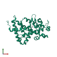 Vitamin D3 receptor in PDB entry 3wwr, assembly 1, front view.